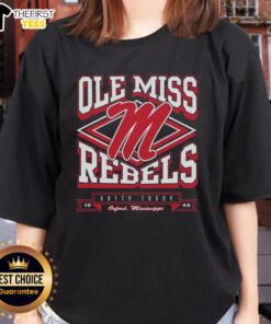 Alt Text: Premium Mississippi Rebels Heater Ladies Tee in stylish design, perfect for fans showing team spirit and support.