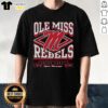 Alt Text: Premium Mississippi Rebels Heater T-Shirt featuring team colors and logo, perfect for fans and game day attire.