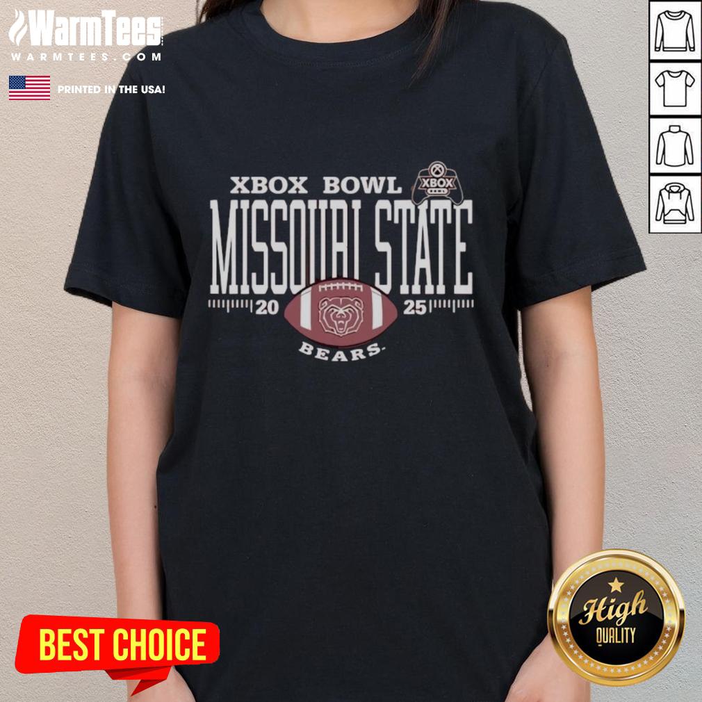 premium-missouri-state-bears-2025-xbox-bowl-logo-ladies-tee Alt Text: Premium Missouri State Bears 2025 Xbox Bowl logo ladies tee, featuring a stylish design perfect for fans and gamers.