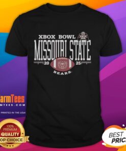 Premium Missouri State Bears 2025 Xbox Bowl Logo T-Shirt featuring vibrant team colors and logo design for fans.