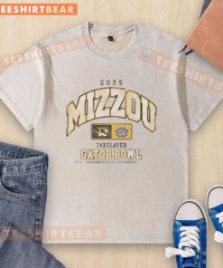 Alt Text: Premium Missouri Tigers 2025 TaxSlayer Gator Bowl washed t-shirt showcasing team pride and comfort.