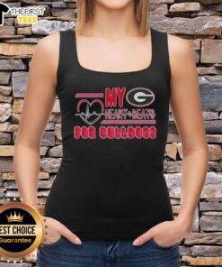 Premium My Heart Beats for Georgia Bulldogs Football Tank Top featuring team colors and logo, perfect for game day.