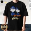 Alt Text: Premium Navy Midshipmen X Snoopy and Charlie Brown T-shirt featuring a playful design for fans and collectors.