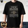 Premium New Orleans Saints Holiday T-Shirt featuring festive design and team logo, perfect for celebrating the season.