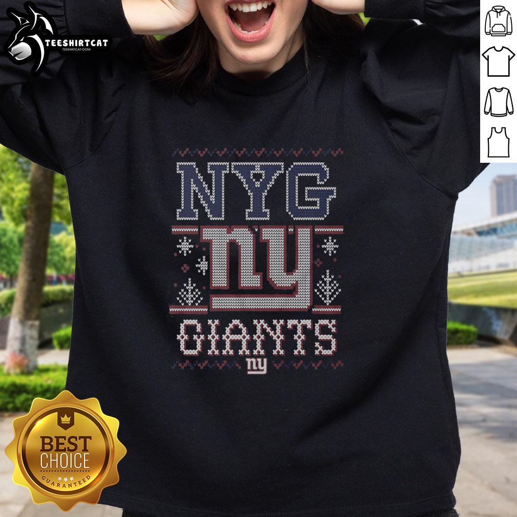 premium-new-york-giants-holiday-sweatshirt Premium New York Giants holiday sweatshirt in navy blue with festive design perfect for winter game days.