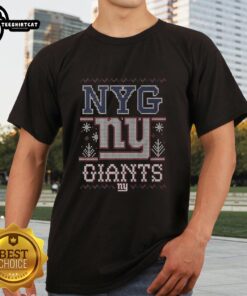 Premium New York Giants Holiday T-Shirt featuring festive design, perfect for cheering on your team during the season.