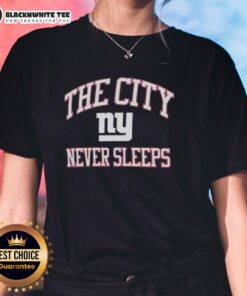 Premium New York Giants Nike The City Never Sleeps Ladies Tee in blue, perfect for stylish fans and game day wear.