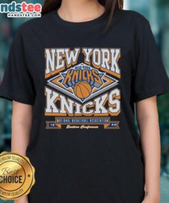 Premium New York Knicks Heater Ladies Tee in vibrant blue, perfect for stylish fans supporting their favorite NBA team.