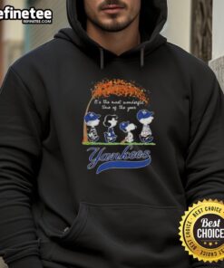 Premium New York Yankees X Peanuts Snoopy and Friends hoodie for autumn, celebrating the most wonderful time of the year.