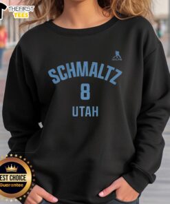 Alt Text: Premium Nick Schmaltz Utah Mammoth Ice Hockey sweatshirt featuring name and number 8, perfect for fans and players.