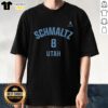 Premium Nick Schmaltz Utah Mammoth Ice Hockey T-Shirt featuring name and number 8 design, perfect for fans.