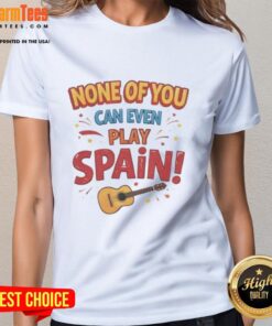 Premium Spain Ladies Tee showcasing stylish design for fans, perfect for casual wear and sports events.