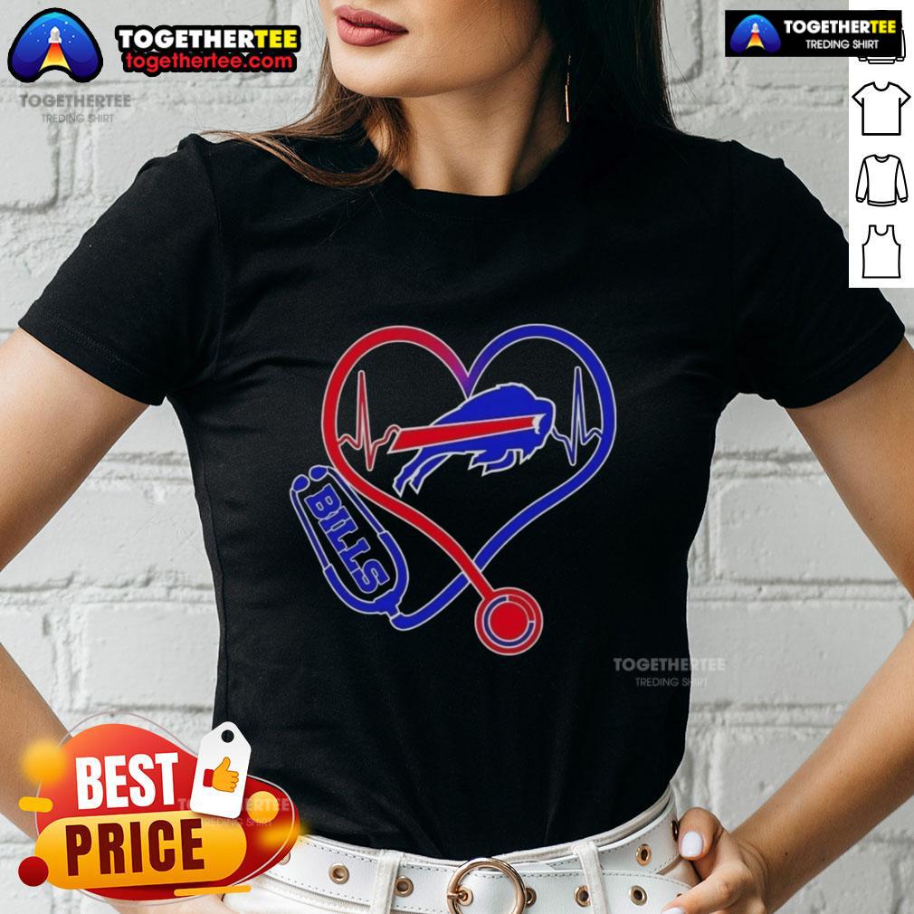 Premium Nurse Love Buffalo Bills Ladies Tee Premium Nurse Love Buffalo Bills Ladies Tee featuring a stylish design for female fans of the Buffalo Bills.