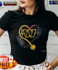 Premium Nurse Love Washington Commanders Ladies Tee featuring a stylish design for female fans of the NFL team.