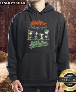 Alt Text: Premium Oakland Athletics X Peanuts Snoopy and Friends hoodie, perfect for autumn and celebrating the season.