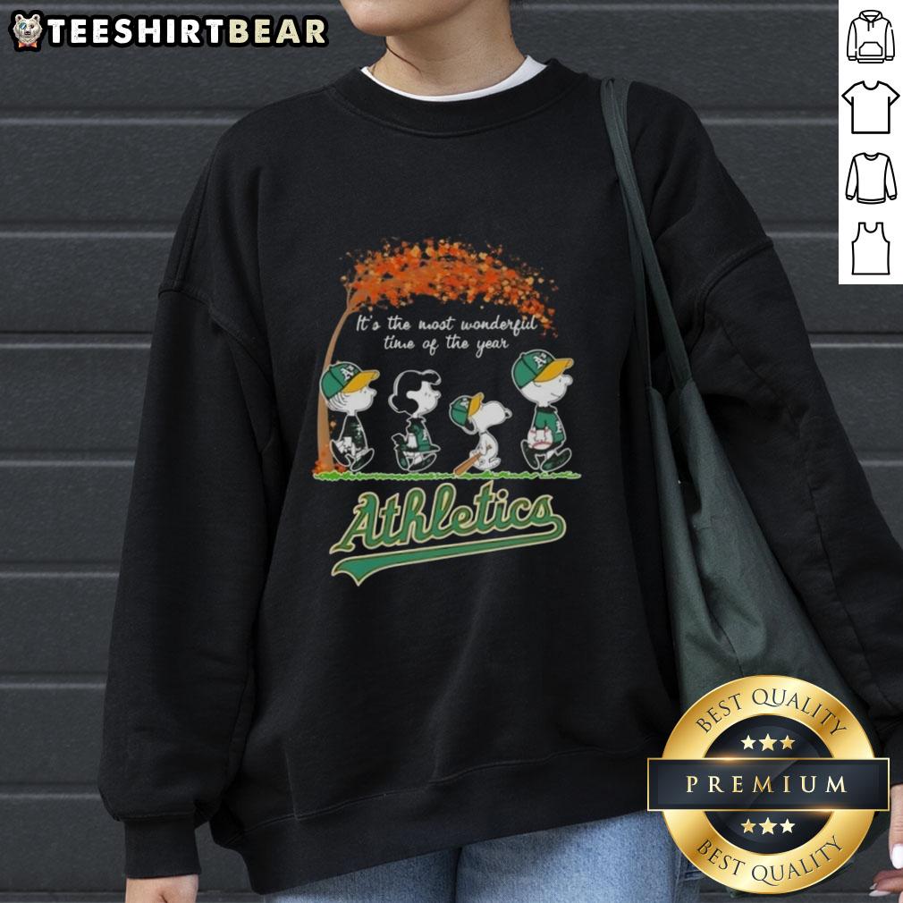 premium-oakland-athletics-x-peanuts-snoopy-and-friends-autumn-its-the-most-wonderful-time-of-the-year-sweatshirt Alt Text: Premium Oakland Athletics X Peanuts Snoopy sweatshirt featuring autumn design, perfect for the most wonderful time of the year.