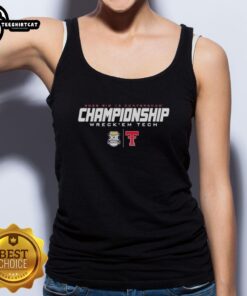 Premium Official Texas Tech 2025 Big 12 Championship Wreck 'Em Tech Tank Top in red, featuring bold team graphics.