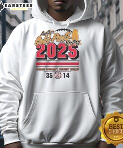 Premium Ohio State Buckeyes 2025 hoodie featuring the iconic gold pants design, perfect for fans and warm weather.