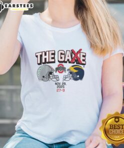 Alt Text: Premium Ohio State Football The Game Winner 2025 Ladies Tee featuring team logo and stylish design for fans.