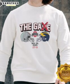 Alt Text: Premium Ohio State Football The Game Winner 2025 Sweatshirt in scarlet, perfect for fans and game day attire.