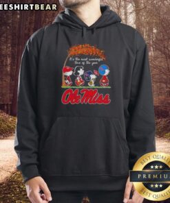 Premium Ole Miss Rebels X Peanuts Snoopy and Friends hoodie for autumn, showcasing festive design for the holiday season.