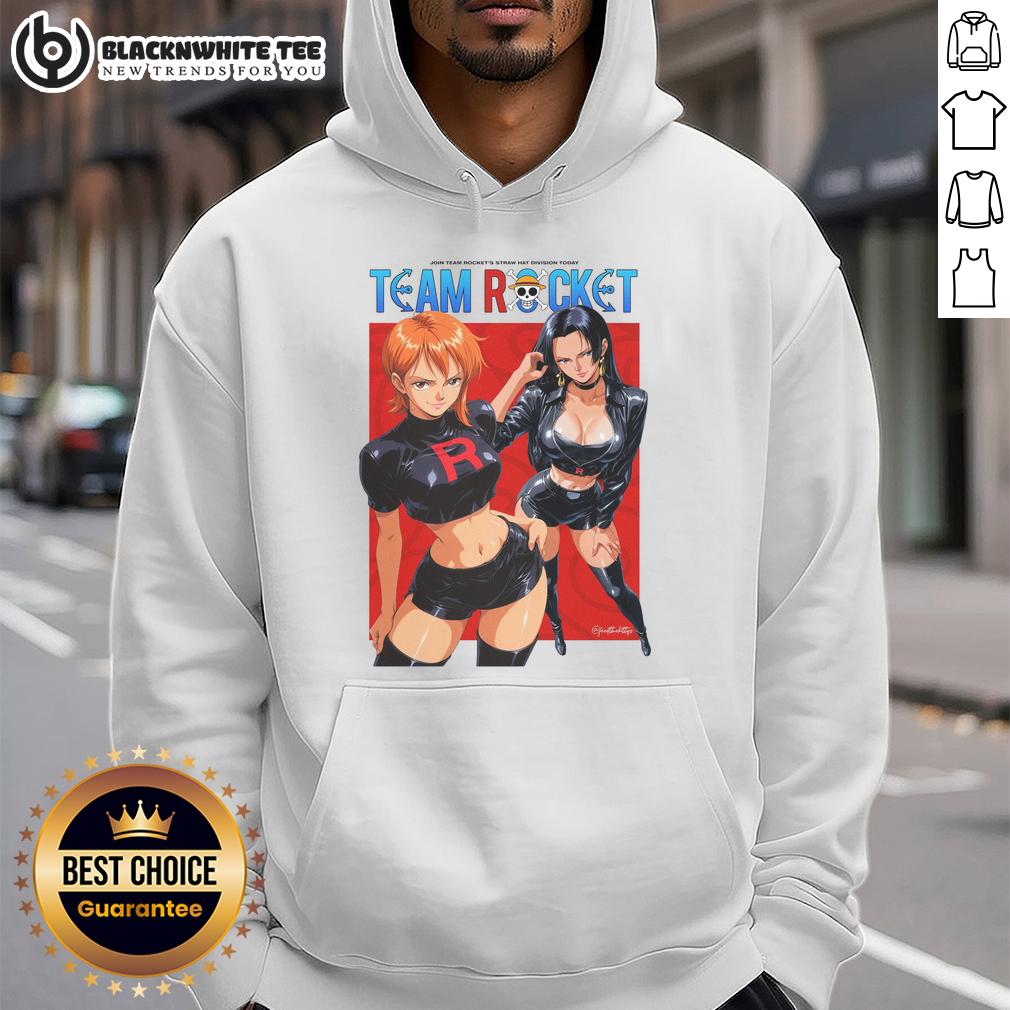Premium One Piece X Team Rocket Hoodie Alt Text: Stylish Premium One Piece X Team Rocket Hoodie featuring vibrant colors and unique design for fans of anime and fashion.