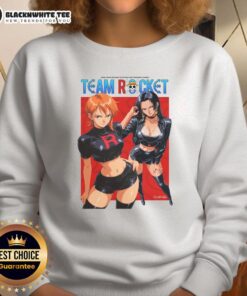 Premium One Piece X Team Rocket Sweatshirt featuring vibrant graphics and a cozy design for fans of anime and Pokmon.