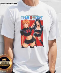 Premium One Piece X Team Rocket T-Shirt featuring vibrant designs of iconic characters for anime fans.