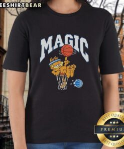 Premium Orlando Magic X Garfied Ladies Tee featuring vibrant team colors and stylish design for female fans.