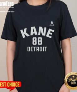 Premium Patrick Kane Detroit Red Wings ice hockey ladies tee featuring name and number 88 design.