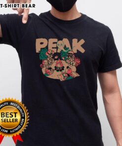 Premium Peak Happy Campers T-Shirt featuring a vibrant design, ideal for outdoor enthusiasts and camping lovers.