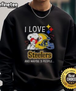 Premium Peanuts Snoopy Hug Heart sweatshirt for Pittsburgh Steelers fans, perfect for showing love and team spirit.