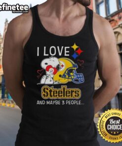 Alt Text: Premium peanuts Snoopy tank top with heart design, showing love for Pittsburgh Steelers and a fun message.