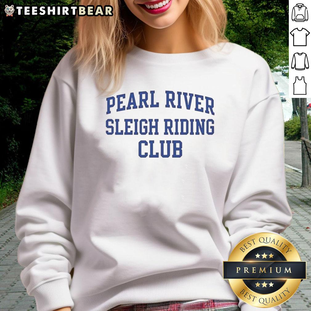 premium-pearl-river-sleigh-riding-club-sweatshirt Premium Pearl River Sleigh Riding Club Sweatshirt in navy blue, featuring a cozy design perfect for winter activities.