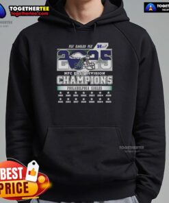 Premium Philadelphia Eagles Fly Eagles Fly NFC East Division Champions 2025 hoodie in green with team logo.