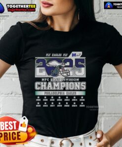 Premium Philadelphia Eagles Fly Eagles Fly NFC East Division Champions 2025 Ladies Tee in stylish design.