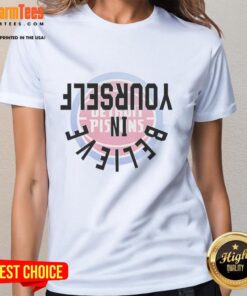 Premium Pistons Believe In Yourself Ladies Tee featuring a stylish design perfect for empowering women.