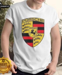 Premium Porsche logo t-shirt featuring 'I Am Not Saying Im Better Than You But I Do Drive' slogan for car enthusiasts.