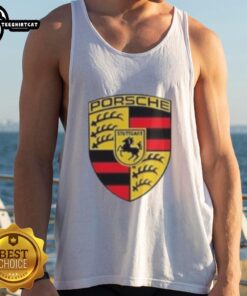 Premium Porsche logo on a tank top with the phrase 'Im not saying Im better than you' for car enthusiasts.
