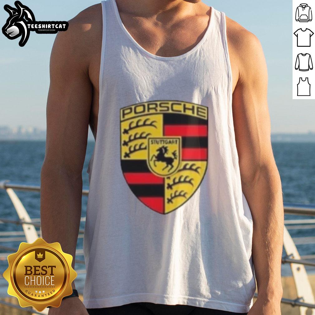 premium-porsche-logo-i-am-not-saying-im-better-than-you-but-i-do-drive-tank-top Premium Porsche logo on a tank top with the phrase 'Im not saying Im better than you' for car enthusiasts.
