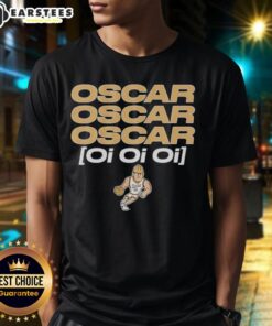 Premium Purdue Boilermakers Basketball T-Shirt featuring Oscar Cluff with 'Oi Oi Oi' slogan for fans and supporters.