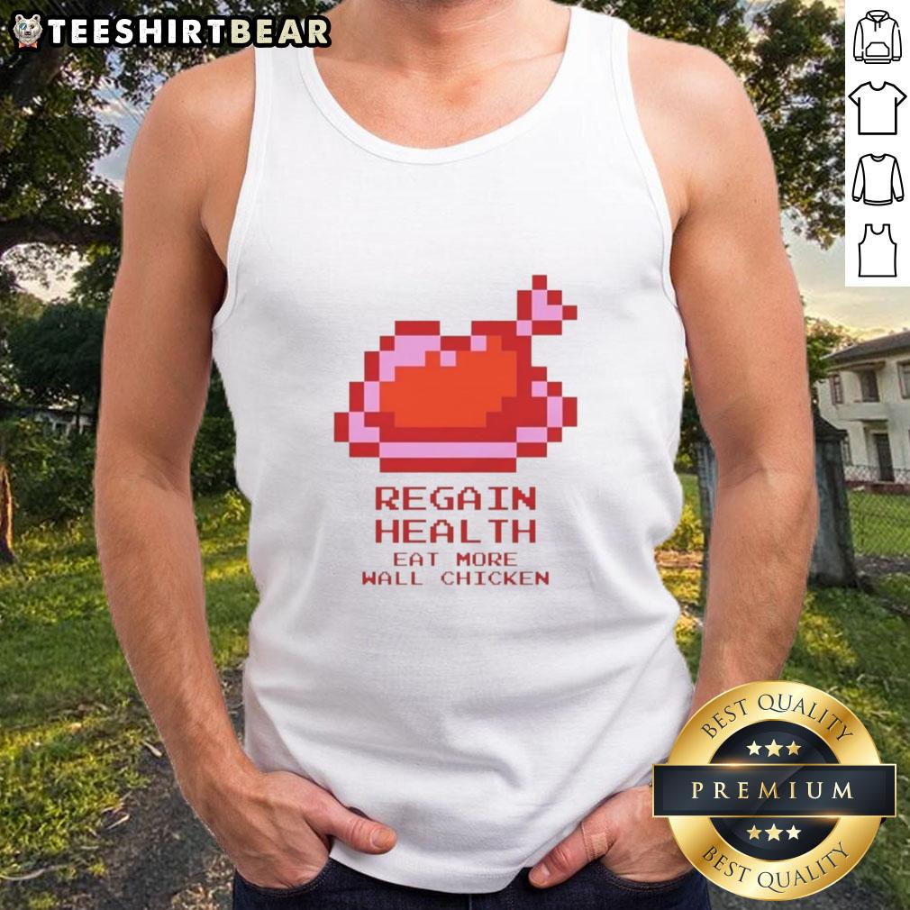 premium-regain-health-eat-more-wall-chicken-tank-top Premium Regain Health Eat More Wall Chicken Tank Top featuring a stylish design for fitness enthusiasts.