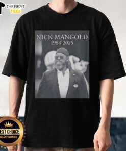 Premium Rip Nick Mangold 1984-2025 T-Shirt featuring a stylish design for fans of football and sports apparel.
