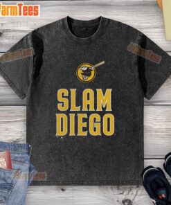 Premium San Diego Padres Brown Slam Diego Washed T-Shirt featuring team logo and relaxed fit for fans.