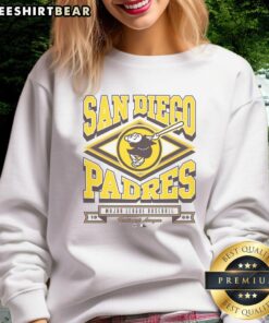 Premium San Diego Padres heater sweatshirt featuring vibrant team colors and logo, perfect for baseball fans.