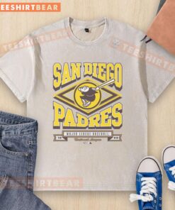 Premium San Diego Padres Heater Washed T-Shirt in navy blue with team logo, perfect for baseball fans and casual wear.