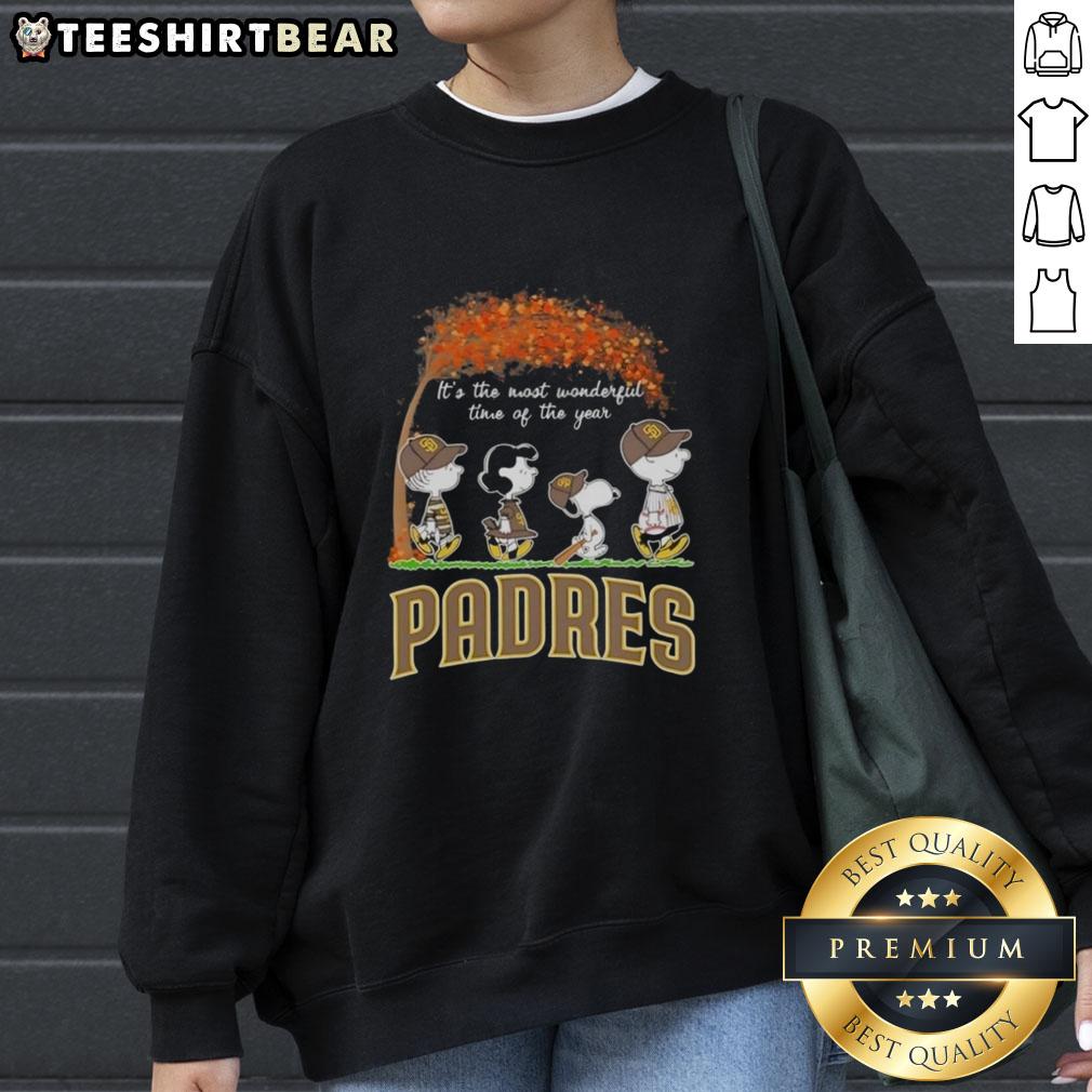 premium-san-diego-padres-x-peanuts-snoopy-and-friends-autumn-its-the-most-wonderful-time-of-the-year-sweatshirt Premium San Diego Padres X Peanuts Snoopy sweatshirt for autumn, celebrating the most wonderful time of the year.