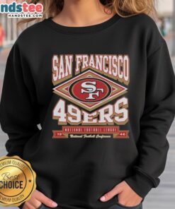 Premium San Francisco 49ers heater sweatshirt in red, featuring team logo and cozy design for fans and cold weather.