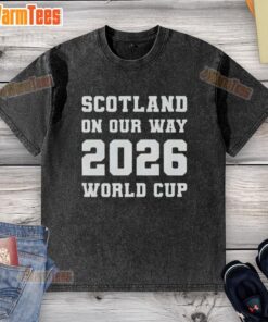 Alt Text: Premium Scotland 2026 World Cup washed t-shirt featuring vibrant design and soft fabric for ultimate comfort.