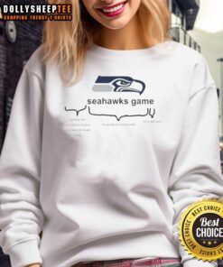 Premium Seattle Seahawks game sweatshirt celebrating a win, featuring vibrant team colors and a cozy design.